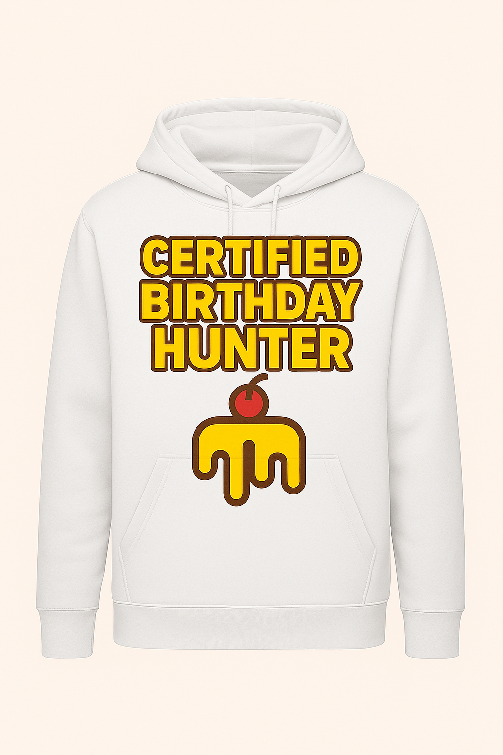  Certified Birthday Hunter Hoodie – White Edition
