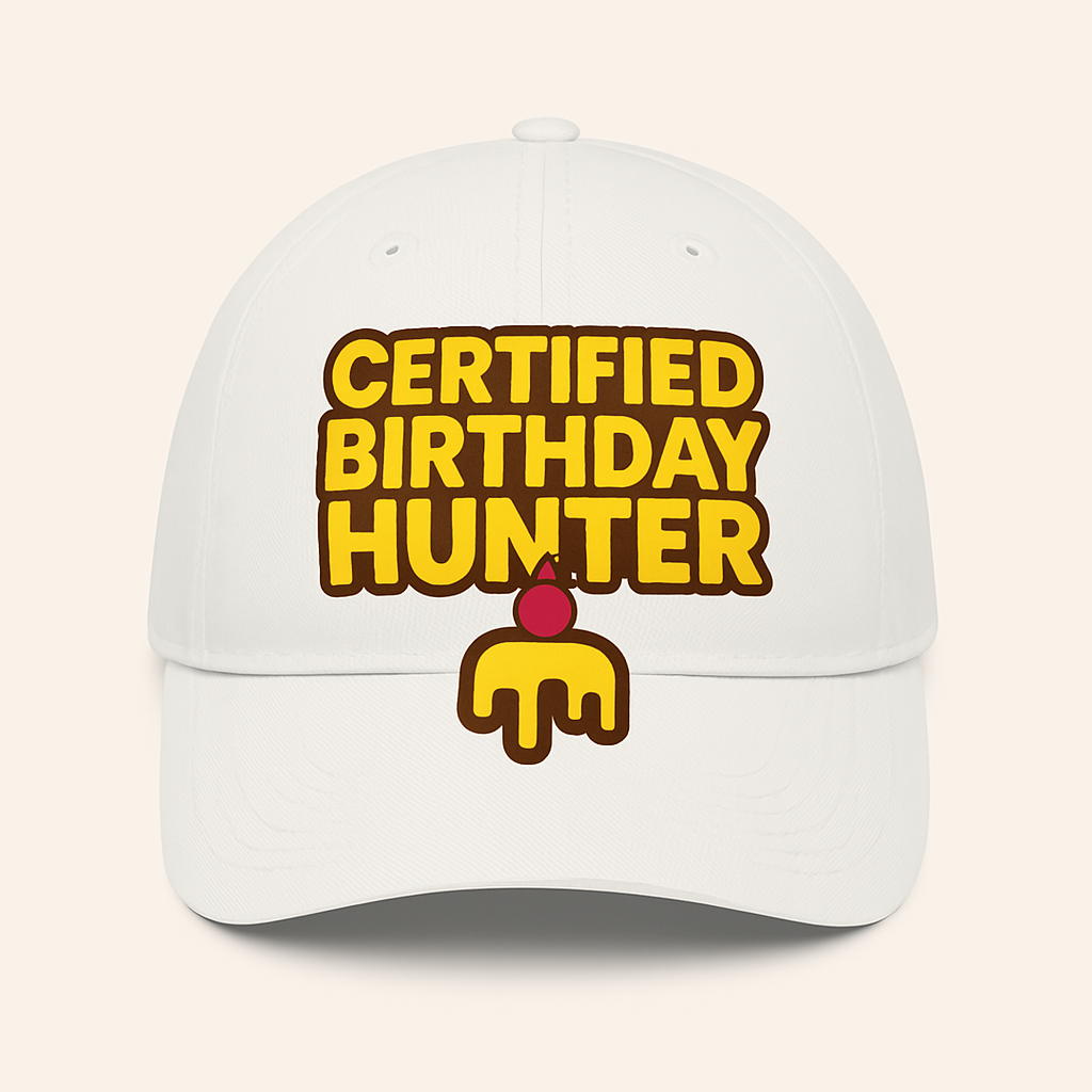Certified Birthday Hunter Hat – White Edition