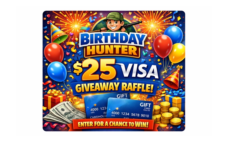 Birthday Hunter – $25 Visa Giveaway Raffle