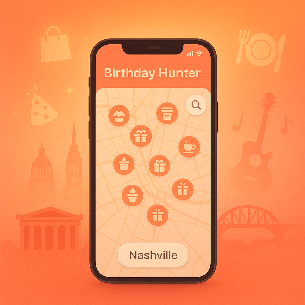 How to Find Birthday Freebies in Nashville with Birthday Hunter App