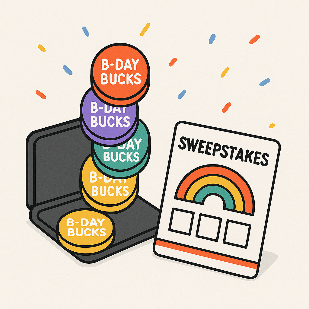 Stack Birthday Hunter B-Day Bucks on Sweepstakes for More Rewards