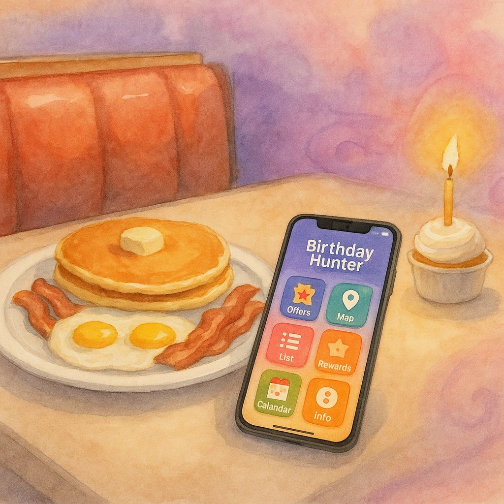 Unlock Delicious Denny’s Birthday Freebies Using Birthday Hunter App