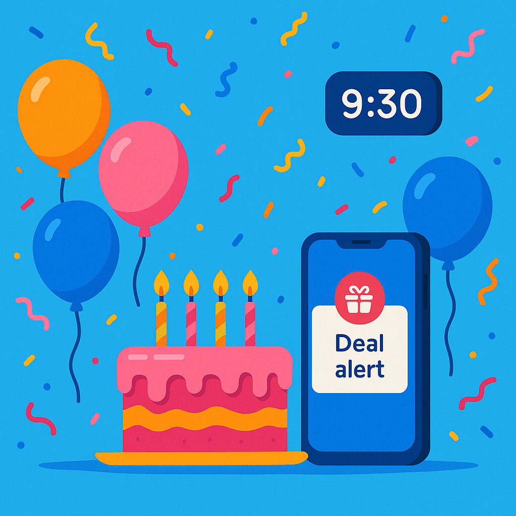 Maximize Your Birthday Experience with Real-Time Deal Notifications"